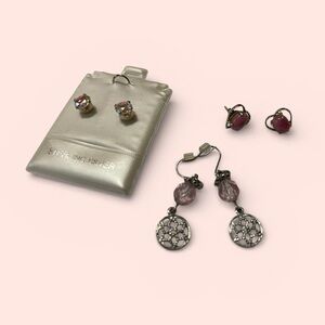 Dainty Pink Earring Collection - 3 pairs